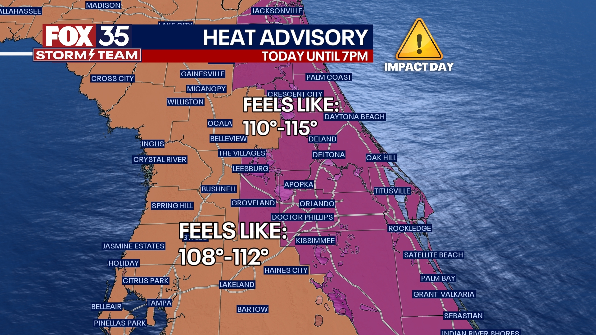 Excessive heat warning in Orlando metro